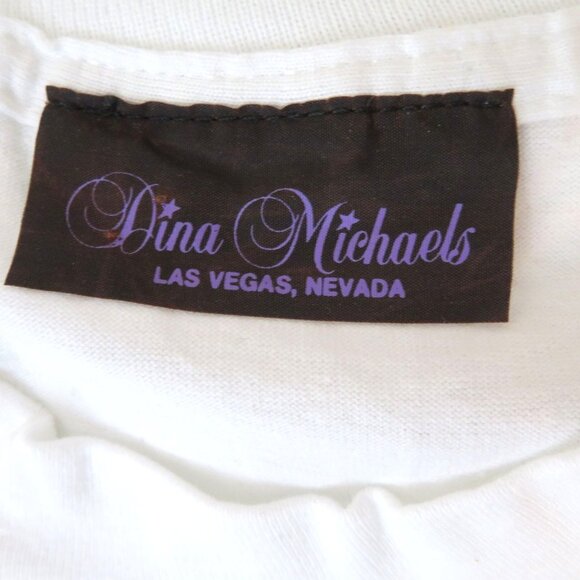 Vintage Dina Michaels Las Vegas Graphic White T-Shirt Carol Joseph Design Womens - Picture 12 of 16